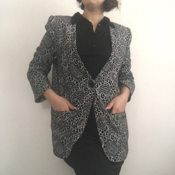 Cardigan One Button V-neck Blazer Jacket XL - Picture 2 of 4